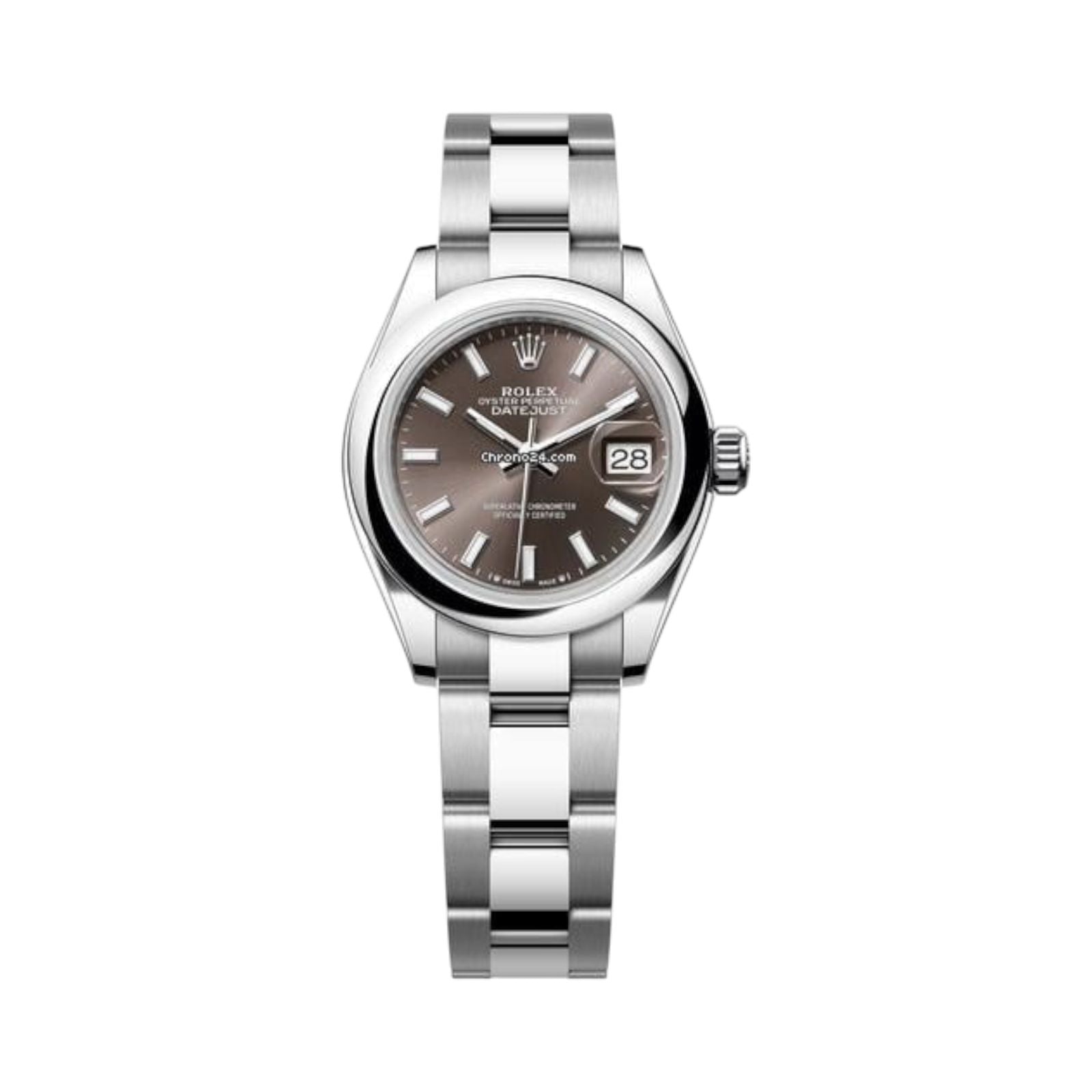 2026 Dark Grey Index Dial Stainless Steel Smooth Bezel Oyster Bracelet